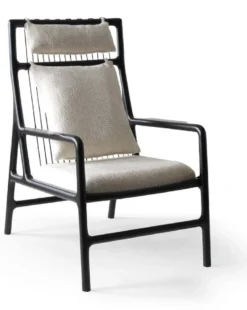 Casa Padrino Luxus Sessel Cremeweiß / Matt Schwarz 69 x 92 x H. 107 cm - Wohnzimmer Sessel - Hotel Sessel - Wohnzimmer Möbel - Hotel Möbel - Luxus Möbel - Luxus Einrichtung