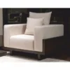 Casa Padrino Luxus Sessel Creme / Dunkelbraun 100 cm - Wohnzimmer & Hotel Möbel