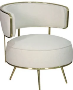 Casa Padrino Luxus Sessel Creme / Gold 76 x 72 x H. 81 cm - Wohnzimmer Sessel - Hotel Sessel - Wohnzimmer Möbel - Hotel Möbel - Luxus Möbel - Luxus Einrichtung