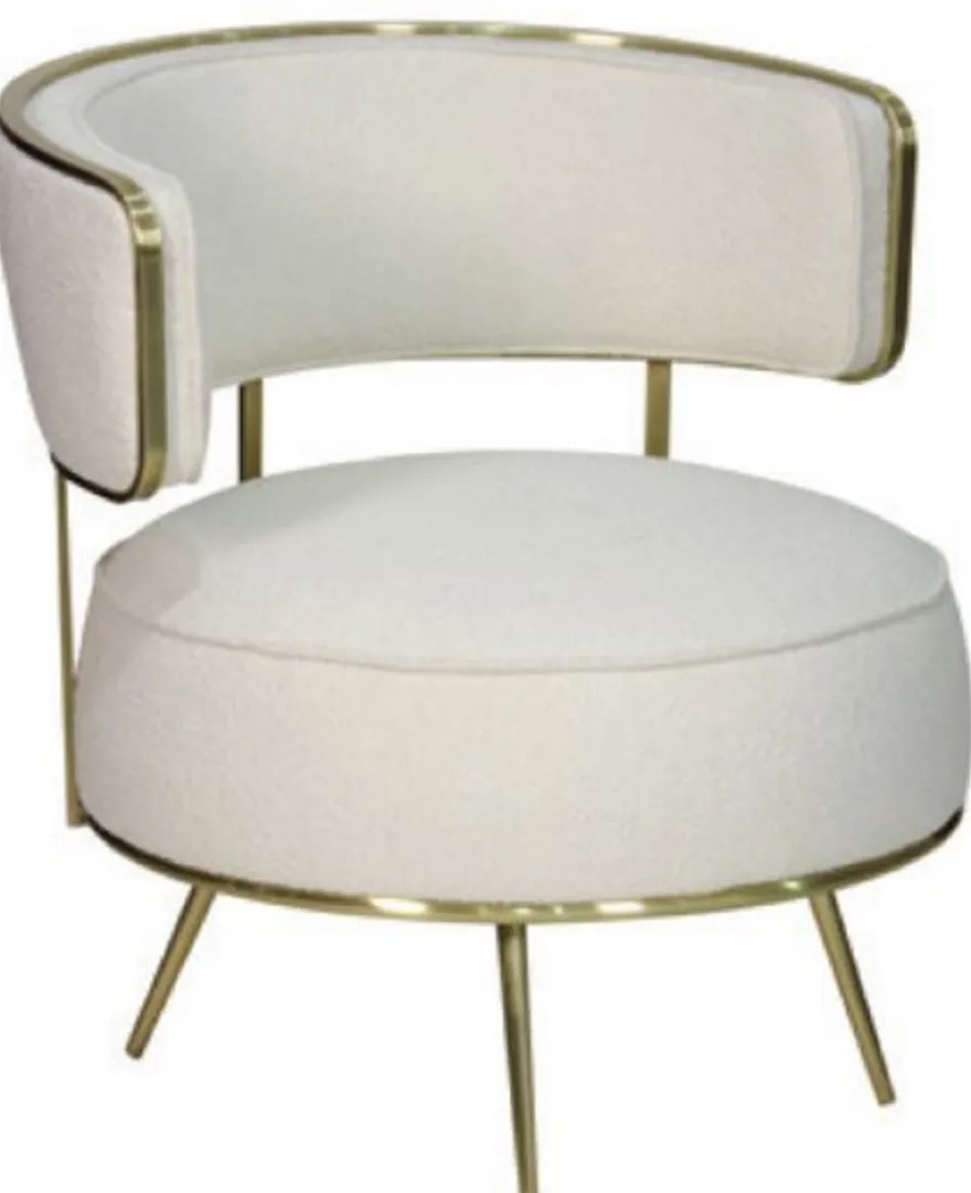 Casa Padrino Luxus Sessel Creme / Gold 76 x 72 x H. 81 cm - Wohnzimmer Sessel - Hotel Sessel - Wohnzimmer Möbel - Hotel Möbel - Luxus Möbel - Luxus Einrichtung