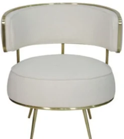 Casa Padrino Luxus Sessel Creme / Gold 76 x 72 x H. 81 cm - Wohnzimmer Sessel - Hotel Sessel - Wohnzimmer Möbel - Hotel Möbel - Luxus Möbel - Luxus Einrichtung