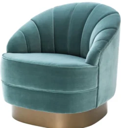 Casa Padrino Luxus Sessel Dunkeltürkis / Mattgold 77 x 80 x H. 78 cm - Hotel Möbel