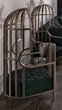Casa Padrino Luxus Sessel Dunkelgrün / Gold 78 x 78 x H. 156 cm - Wohnzimmer Sessel - Hotel Sessel - Wohnzimmer Möbel - Hotel Möbel - Luxus Möbel
