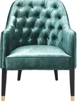 Casa Padrino Luxus Sessel Ägäisches Grün / Schwarz / Gold 65 x 80 x H. 88 cm - Chesterfield Möbel
