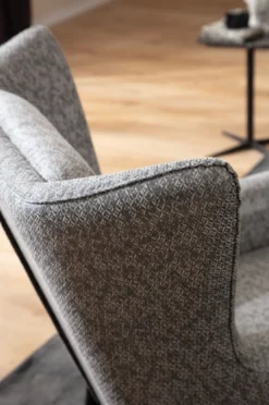 Casa Padrino Luxus Sessel Grau / Schwarz 92 x 90 x H. 91 cm - Wohnzimmer Sessel - Hotel Sessel - Wohnzimmer Möbel - Hotel Möbel - Luxus Möbel - Luxus Wohnzimmer Einrichtung
