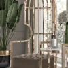 Casa Padrino Luxus Sessel Grau / Gold 78 x 78 x H. 156 cm - Wohnzimmer Sessel - Hotel Sessel - Wohnzimmer Möbel - Hotel Möbel - Luxus Möbel