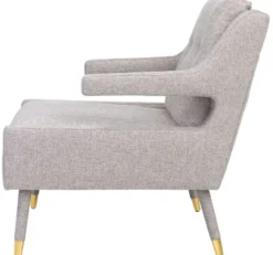 Casa Padrino Luxus Sessel Grau / Gold 76 x 88 x H. 89 cm - Wohnzimmer Sessel im Neoklassichen Stil - Designer Wohnzimmermöbel