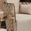 Casa Padrino Luxus Sessel Grau / Gold - Wohnzimmer Sessel - Hotel Sessel - Wohnzimmer Möbel - Hotel Möbel - Luxus Möbel
