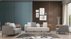 Casa Padrino Luxus Sessel Grau / Braun / Schwarz 80 x 90 x H. 70 cm - Wohnzimmer Sessel - Hotel Sessel - Wohnzimmer Möbel - Luxus Möbel - Wohnzimmer Einrichtung - Luxus Einrichtung