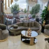 Casa Padrino Luxus Sessel Grau / Gold 75 x 70 x H. 80 cm - Wohnzimmer Sessel - Hotel Sessel - Wohnzimmer Möbel - Hotel Möbel - Luxus Möbel - Wohnzimmer Einrichtung - Luxus Einrichtung