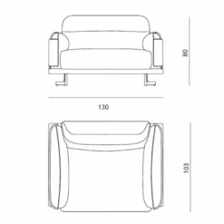 Casa Padrino Luxus Sessel Grau / Messing 130 x 103 x H. 80 cm - Luxus Möbel