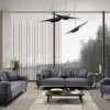 Casa Padrino Luxus Sessel Grau / Schwarz / Gold 82 x 89 x H. 91 cm - Moderner Wohnzimmer Sessel - Wohnzimmer Möbel