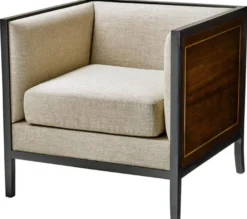 Casa Padrino Luxus Sessel Grau / Schwarz / Braun 70 x 70 x H. 67,5 cm - Hotel Möbel