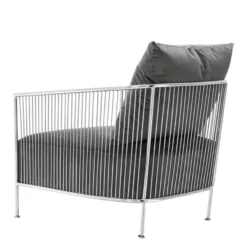 Casa Padrino Luxus Sessel Grau / Silber 69 x 77 x H. 78 cm - Designer Hotel Möbel