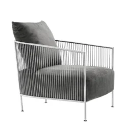 Casa Padrino Luxus Sessel Grau / Silber 69 x 77 x H. 78 cm - Designer Hotel Möbel