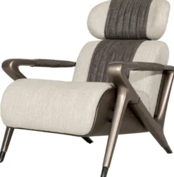 Casa Padrino Luxus Sessel Grau / Schwarz / Dunkelbraun / Bronze 80 x 90 x H. 89 cm - Wohnzimmer Sessel - Hotel Sessel - Wohnzimmer Möbel - Hotel Möbel - Luxus Möbel