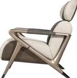 Casa Padrino Luxus Sessel Grau / Schwarz / Dunkelbraun / Bronze 80 x 90 x H. 89 cm - Wohnzimmer Sessel - Hotel Sessel - Wohnzimmer Möbel - Hotel Möbel - Luxus Möbel
