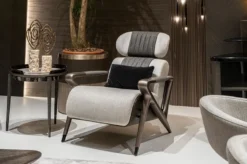 Casa Padrino Luxus Sessel Grau / Schwarz / Dunkelbraun / Bronze 80 x 90 x H. 89 cm - Wohnzimmer Sessel - Hotel Sessel - Wohnzimmer Möbel - Hotel Möbel - Luxus Möbel