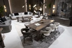 Casa Padrino Luxus Sessel Grau / Schwarz / Dunkelbraun / Bronze 80 x 90 x H. 89 cm - Wohnzimmer Sessel - Hotel Sessel - Wohnzimmer Möbel - Hotel Möbel - Luxus Möbel