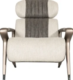 Casa Padrino Luxus Sessel Grau / Schwarz / Dunkelbraun / Bronze 80 x 90 x H. 89 cm - Wohnzimmer Sessel - Hotel Sessel - Wohnzimmer Möbel - Hotel Möbel - Luxus Möbel