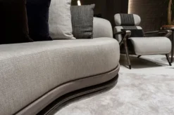 Casa Padrino Luxus Sessel Grau / Schwarz / Dunkelbraun / Bronze 80 x 90 x H. 89 cm - Wohnzimmer Sessel - Hotel Sessel - Wohnzimmer Möbel - Hotel Möbel - Luxus Möbel