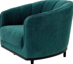 Casa Padrino Luxus Sessel Grün / Schwarz 87 x 86 x H. 74,5 cm - Wohnzimmer Sessel - Hotel Sessel - Wohnzimmer Möbel - Hotel Möbel - Luxus Möbel - Wohnzimmer Einrichtung - Luxus Einrichtung