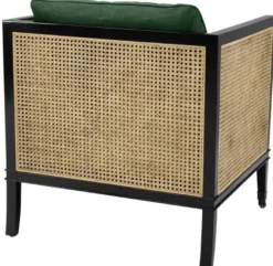 Casa Padrino Luxus Sessel Grün / Schwarz / Naturfarben 71 x 68,5 x H. 84 cm - Hotel Möbel