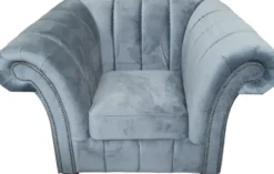 Casa Padrino Luxus Sessel Hellgrau Chesterfield Möbel Grau