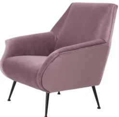 Casa Padrino Luxus Sessel in lila mit schwarzen Beinen 88 x 80 x H. 91 cm - Designer Club Möbel