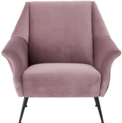 Casa Padrino Luxus Sessel in lila mit schwarzen Beinen 88 x 80 x H. 91 cm - Designer Club Möbel