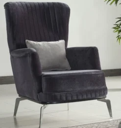 Casa Padrino Luxus Sessel Lila / Schwarz / Silber 70 x 75 x H. 80 cm - Wohnzimmer Sessel - Hotel Sessel - Wohnzimmer Möbel - Hotel Möbel - Luxus Möbel - Luxus Einrichtung