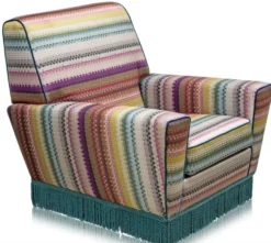 Casa Padrino Luxus Sessel Mehrfarbig 80 x 85 x H. 80 cm - Wohnzimmer Möbel