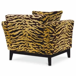 Casa Padrino Luxus Sessel mit Tiger Muster Gelb / Braun / Schwarz - Wohzimmer & Hotel Möbel