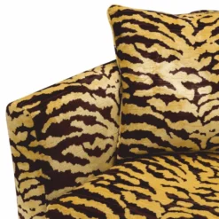 Casa Padrino Luxus Sessel mit Tiger Muster Gelb / Braun / Schwarz - Wohzimmer & Hotel Möbel
