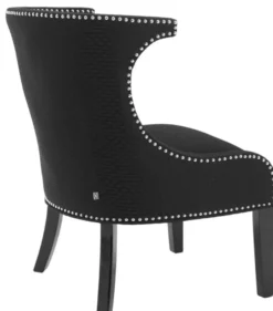 Casa Padrino Luxus Sessel / Ohrensessel Schwarz 66 x 60 x H. 91 cm - Limited Edition