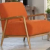 Casa Padrino Luxus Sessel Orange / Braun 90 x 75 x H. 65 cm - Wohnzimmer Sessel - Hotel Sessel - Wohnzimmer Möbel - Hotel Möbel - Luxus Möbel - Luxus Einrichtung