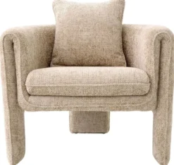 Casa Padrino Luxus Sessel Sandfarben 81 x 77 x H. 68 cm - Wohnzimmer Sessel - Hotel Sessel - Wohnzimmer Möbel - Luxus Möbel - Wohnzimmer Einrichtung - Luxus Einrichtung - Möbel Luxus