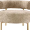 Casa Padrino Luxus Sessel Sandfarben / Messing 85 x 80 x H. 65 cm - Wohnzimmer Sessel - Hotel Sessel - Wohnzimmer Möbel - Luxus Möbel - Wohnzimmer Einrichtung - Luxus Einrichtung - Möbel Luxus
