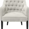 Casa Padrino Luxus Sessel Sandfarben / Schwarz / Gold 65 x 80 x H. 88 cm - Chesterfield Möbel