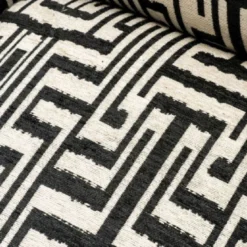 Casa Padrino Luxus Sessel Schwarz / Weiß / Messingfarben 80 x 90 x H. 88 cm - Wohnzimmer Sessel - Wohnzimmermöbel
