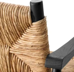 Casa Padrino Luxus Sessel Schwarz / Naturfarben 60,5 x 74 x H. 71 cm - Wohnzimmer Sessel - Hotel Sessel - Wohnzimmer Möbel - Luxus Möbel - Wohnzimmer Einrichtung - Luxus Einrichtung - Möbel Luxus