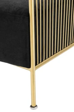 Casa Padrino Luxus Sessel Schwarz / Gold 69 x 77 x H. 78 cm - Designer Hotel Möbel