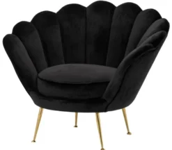 Casa Padrino Luxus Sessel Schwarz / Messing 96,5 x 79 x H. 78 cm - Designer Hotel Möbel