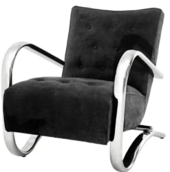 Casa Padrino Luxus Sessel Schwarz 64 x 82 x H. 75 cm - Designer Möbel