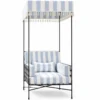 Casa Padrino Luxus Sessel Schwarz / Hellblau / Weiß H. 200 cm - Hotel & Garten Sessel