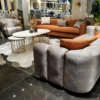 Casa Padrino Luxus Sessel Silber / Gold 82 x 78 x H. 86 cm - Wohnzimmer Sessel - Hotel Sessel - Luxus Möbel
