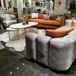 Casa Padrino Luxus Sessel Silber / Gold 82 x 78 x H. 86 cm - Wohnzimmer Sessel - Hotel Sessel - Luxus Möbel