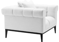 Casa Padrino Luxus Sessel Weiß / Schwarz 102 x 98 x H. 69 cm - Wohnzimmer Sessel mit 2 Kissen - Wohnzimmer Möbel - Luxus Möbel