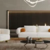 Casa Padrino Luxus Sessel Weiß / Messing 115 x 110 x H. 75 cm - Wohnzimmer Sessel - Hotel Sessel - Wohnzimmer Möbel - Hotel Möbel - Luxus Möbel - Luxus Einrichtung