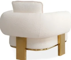 Casa Padrino Luxus Sessel Weiß / Messing 115 x 110 x H. 75 cm - Wohnzimmer Sessel - Hotel Sessel - Wohnzimmer Möbel - Hotel Möbel - Luxus Möbel - Luxus Einrichtung